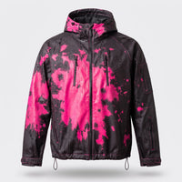 WETLINE reactive rain jacket - hot pink splatter when wet