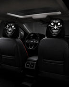 GhostRideGrin creepy grin headrest cover in a car