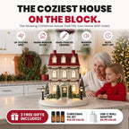 Mistletoe Lane ceramic Christmas house diffuser - the coziest house on the block, 2 free gifts included