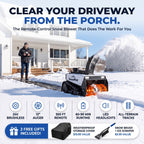 SnowPilot remote-control snow blower - clear your driveway from the porch, 2 free gifts included