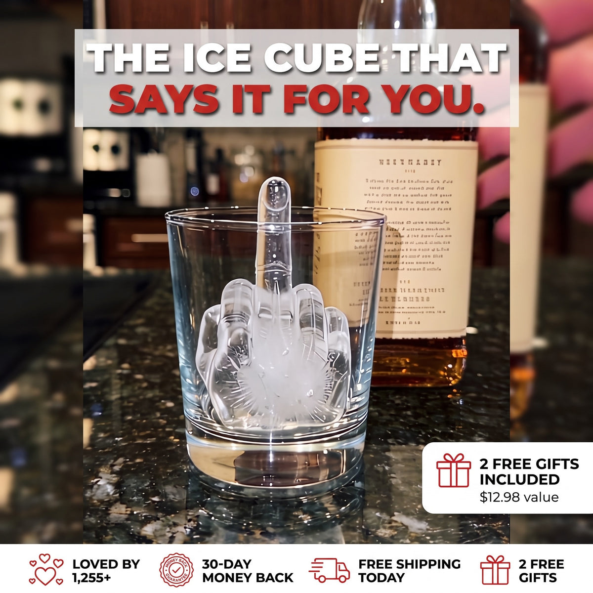 The ice cube that says it for you - Rude Frosty Finger