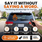 LED hand sign for your car - say it without saying a word, 2 free gifts included
