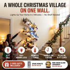 A whole Christmas village on one wall - 4 ft, 100+ warm LEDs, 2 free gifts included