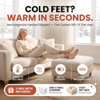 Heated slippers - cold feet? warm in seconds, 2 free gifts included