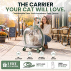Clear bubble rolling pet carrier - the carrier your cat will love, 2 free gifts included