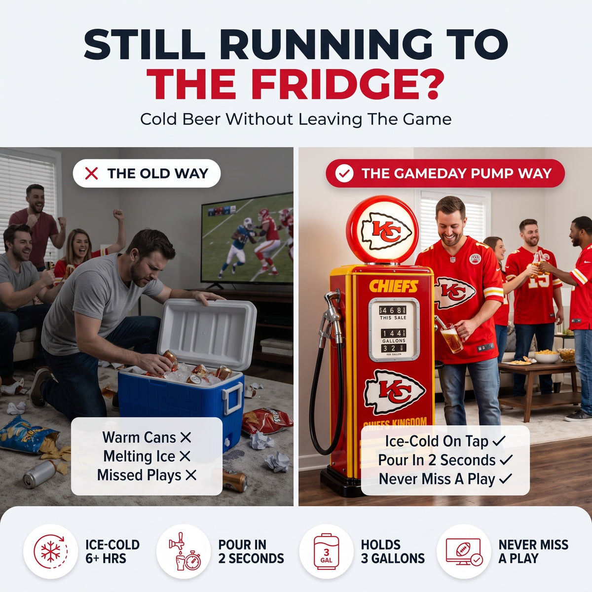 Still running to the fridge? The old way vs the GameDay Pump way