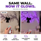 Same wall, now it glows - before and after