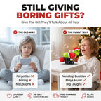 Still giving boring gifts? The funny way: nonstop bubbles, music, big laughs