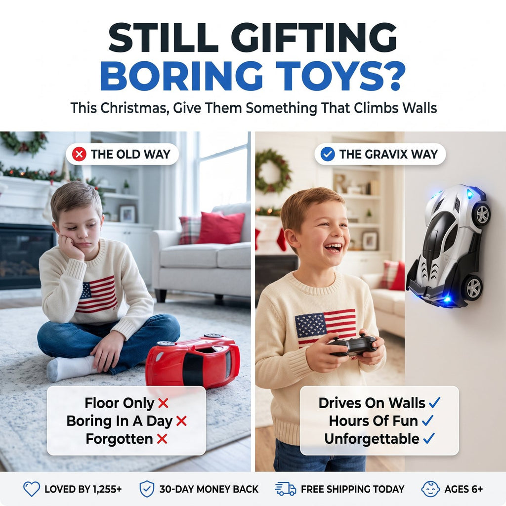 Still gifting boring toys? The GRAVIX way drives on walls