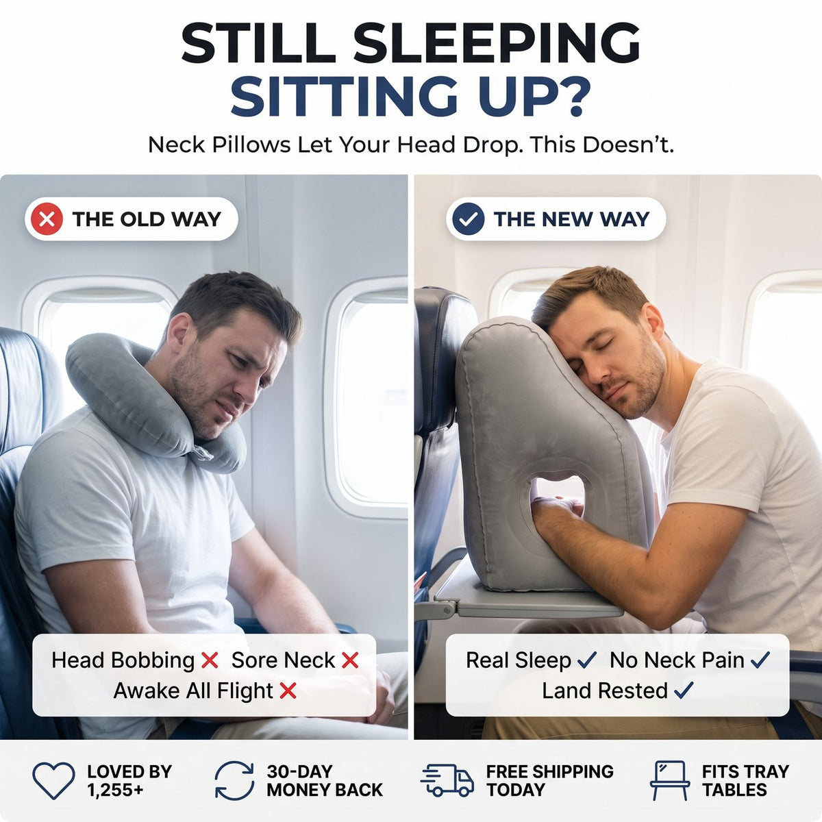 Still sleeping sitting up? The new way: real sleep, no neck pain