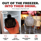 Out of the freezer, into their drink