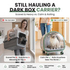 Still hauling a dark box carrier? Scared and heavy vs calm and rolling
