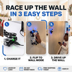 Race up the wall in 3 easy steps - charge, wall mode, drive