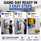 Game-day ready in 3 easy steps: mount it, fill it, pour it