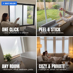 Peel and stick privacy film for any room