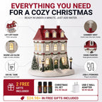 Everything you need for a cozy Christmas - lift-off roof, warm LED glow, 300 ml tank, chimney mist, hand-painted ceramic, USB-C