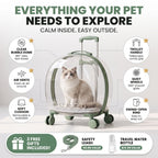 Everything your pet needs to explore - clear dome, air vents, cushion, trolley handle, quiet wheels