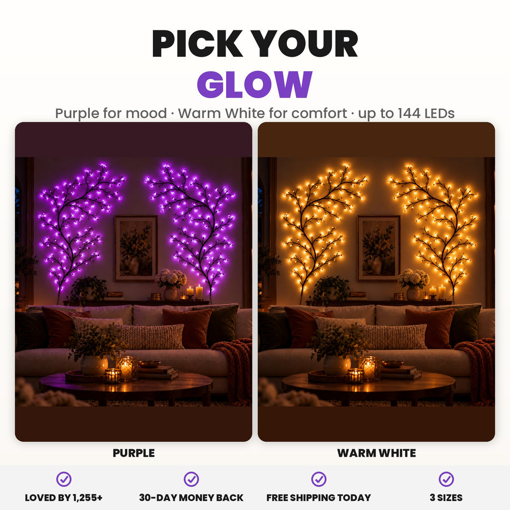 Pick your glow - Purple or Warm White