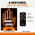4 gestures, one click, zero words - bright orange glow and wireless remote