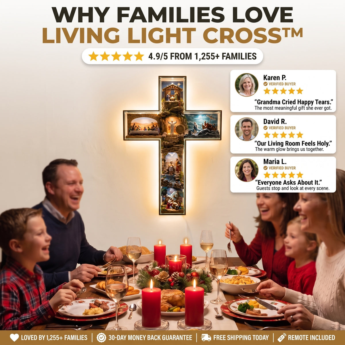 Why families love the Living Light Cross - 4.9/5 from 1,255+ families