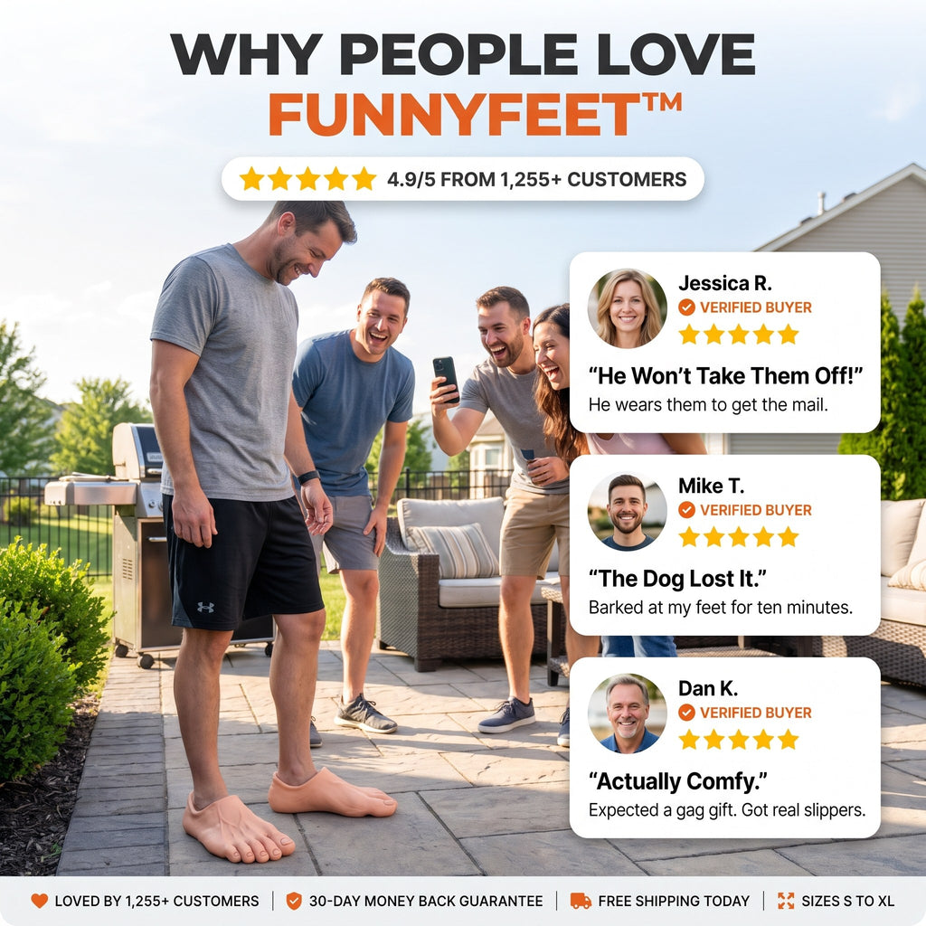 Why people love FunnyFeet - 4.9/5 from 1,255+ customers