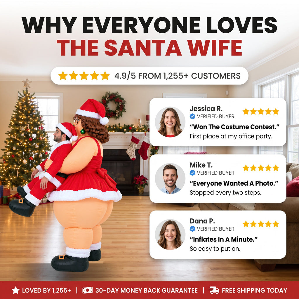 Why everyone loves the Santa Wife costume - 4.9/5 from 1,255+ customers