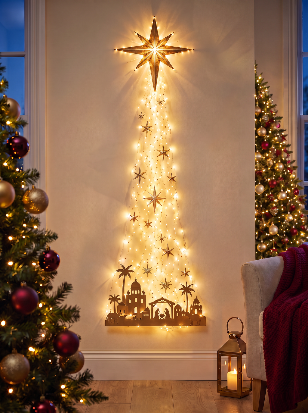 Sleighscape Christmas Wall Scene