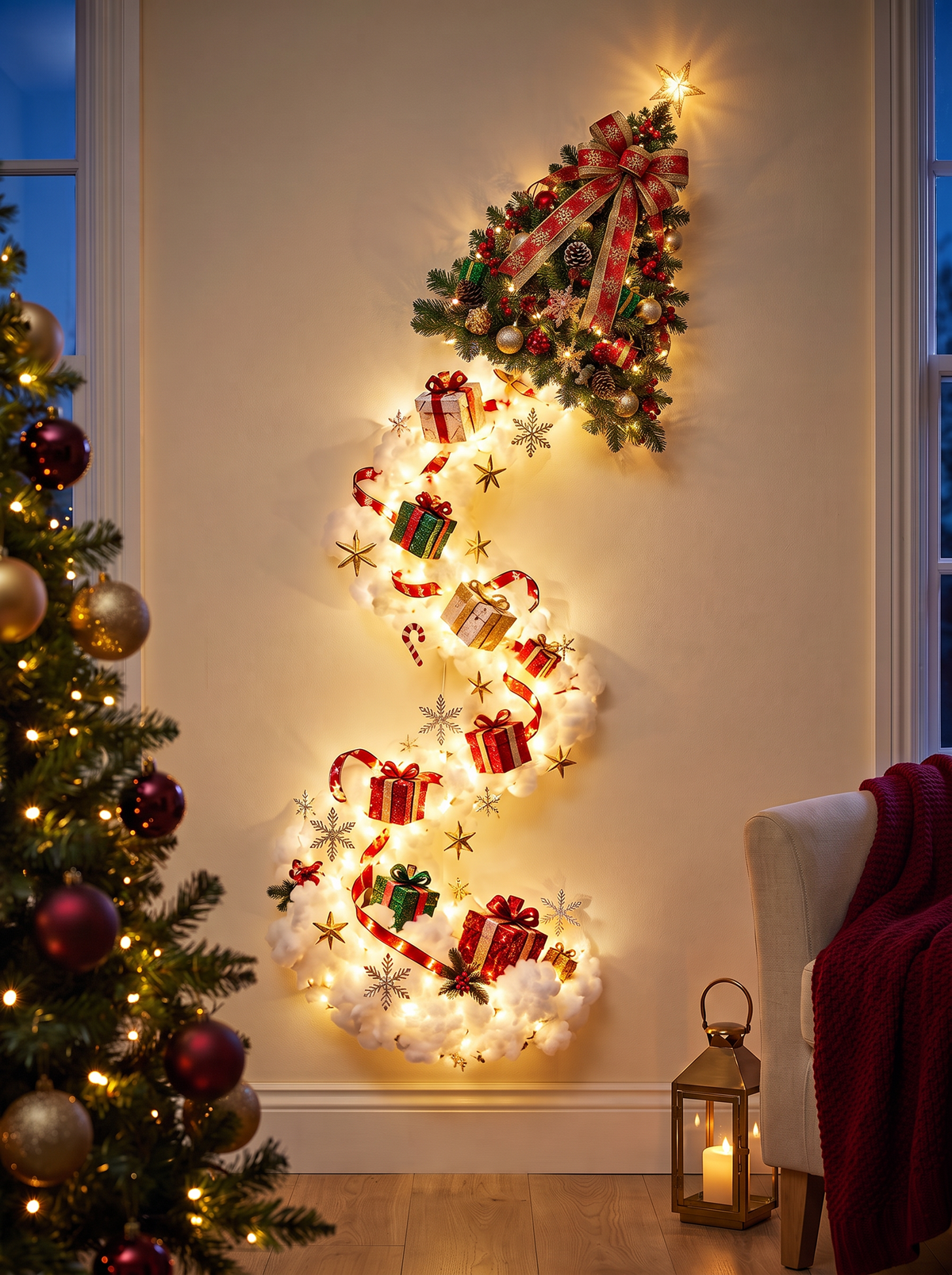 Sleighscape Christmas Wall Scene