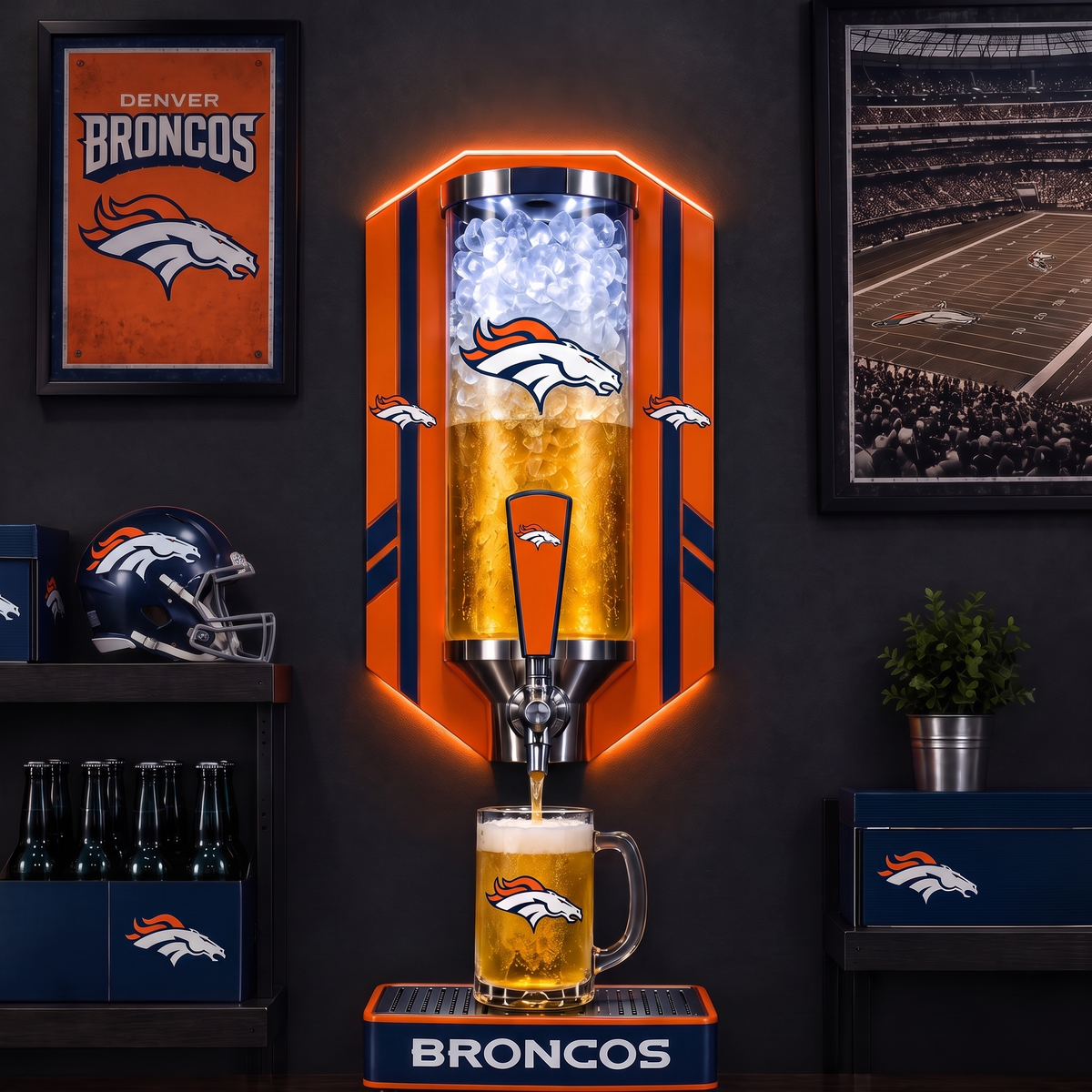 Broncos LED beer tower