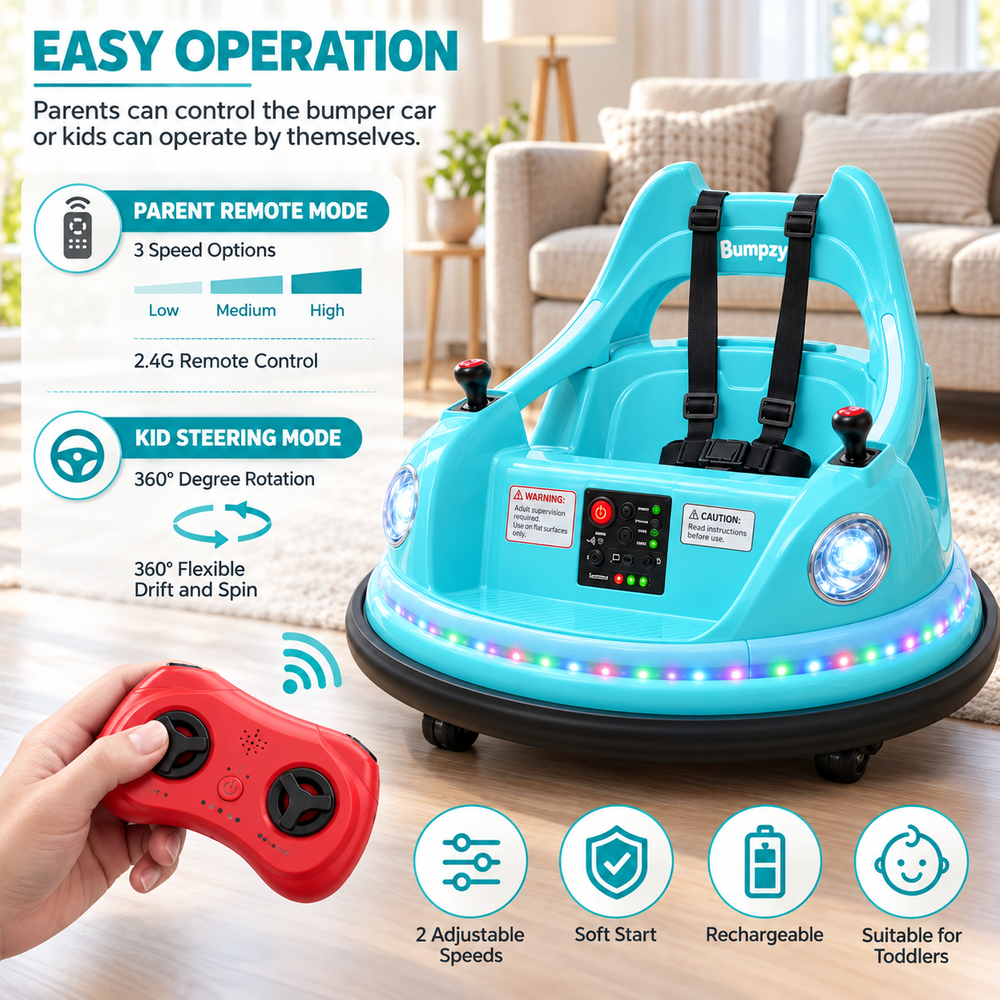 360° Electric Ride-On Bumper Car