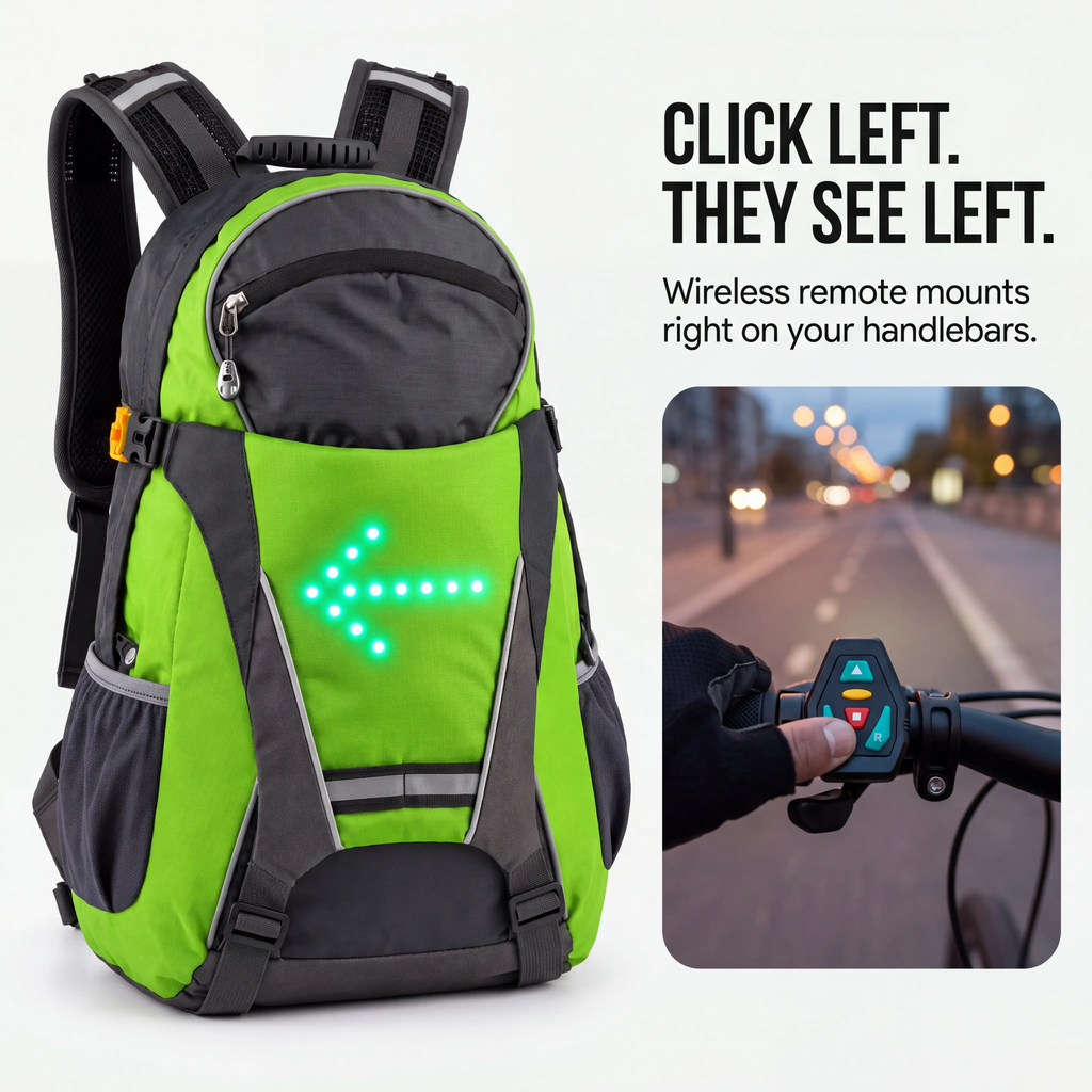 SignalPack LED Turn Signal Bike Backpack