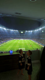 Football stadium projected in a kid's bedroom