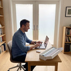 Privacy film on home office French doors