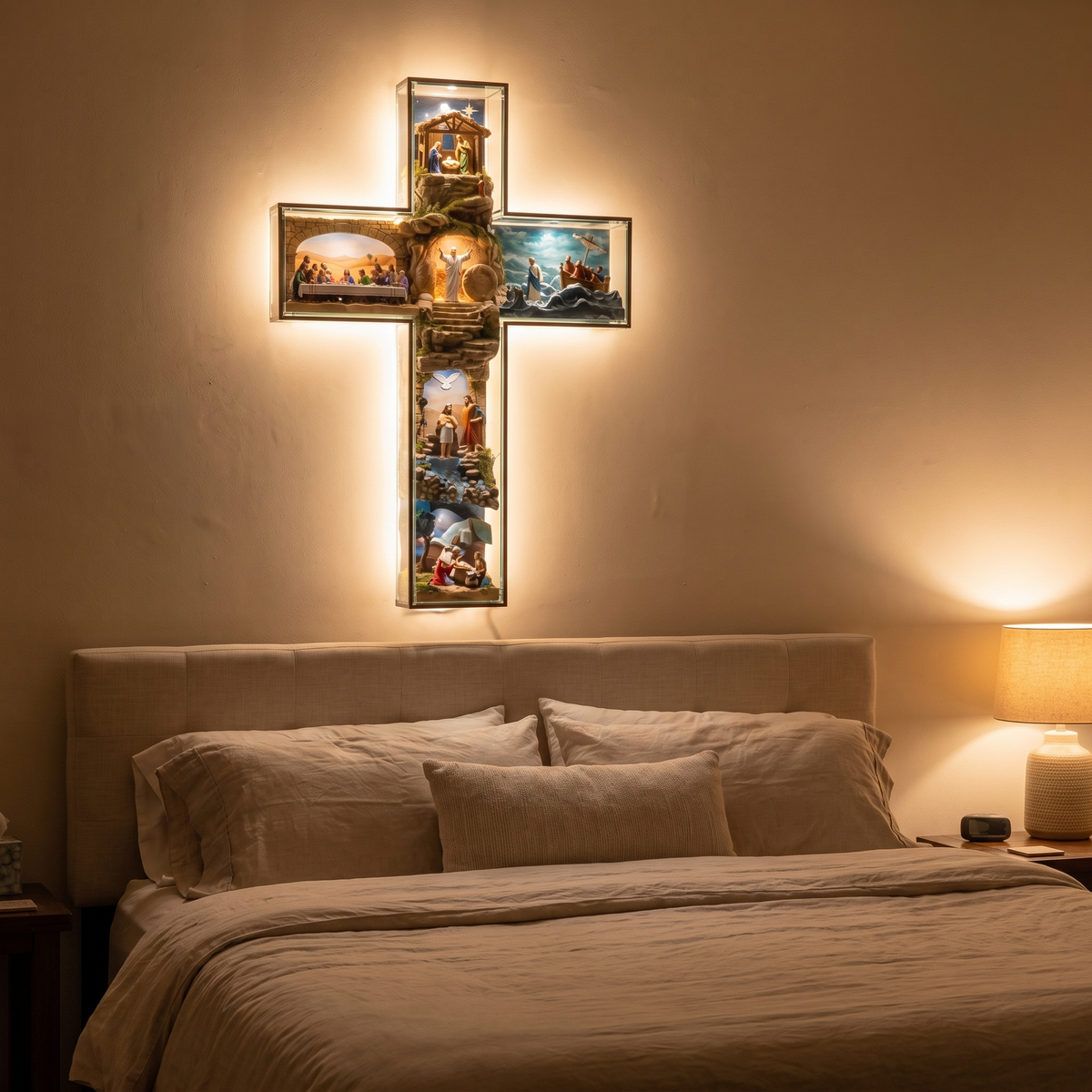 Lit Jesus Cross