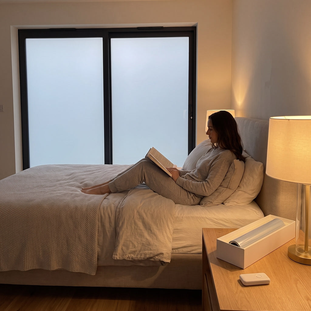 Privacy film in the bedroom